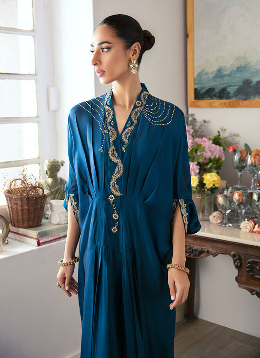 Mayna Festive Luxe Pret 23 - Nami Teal Kaftan