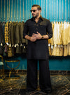 BLACK LINEN FARSHI KURTA SHALWAR