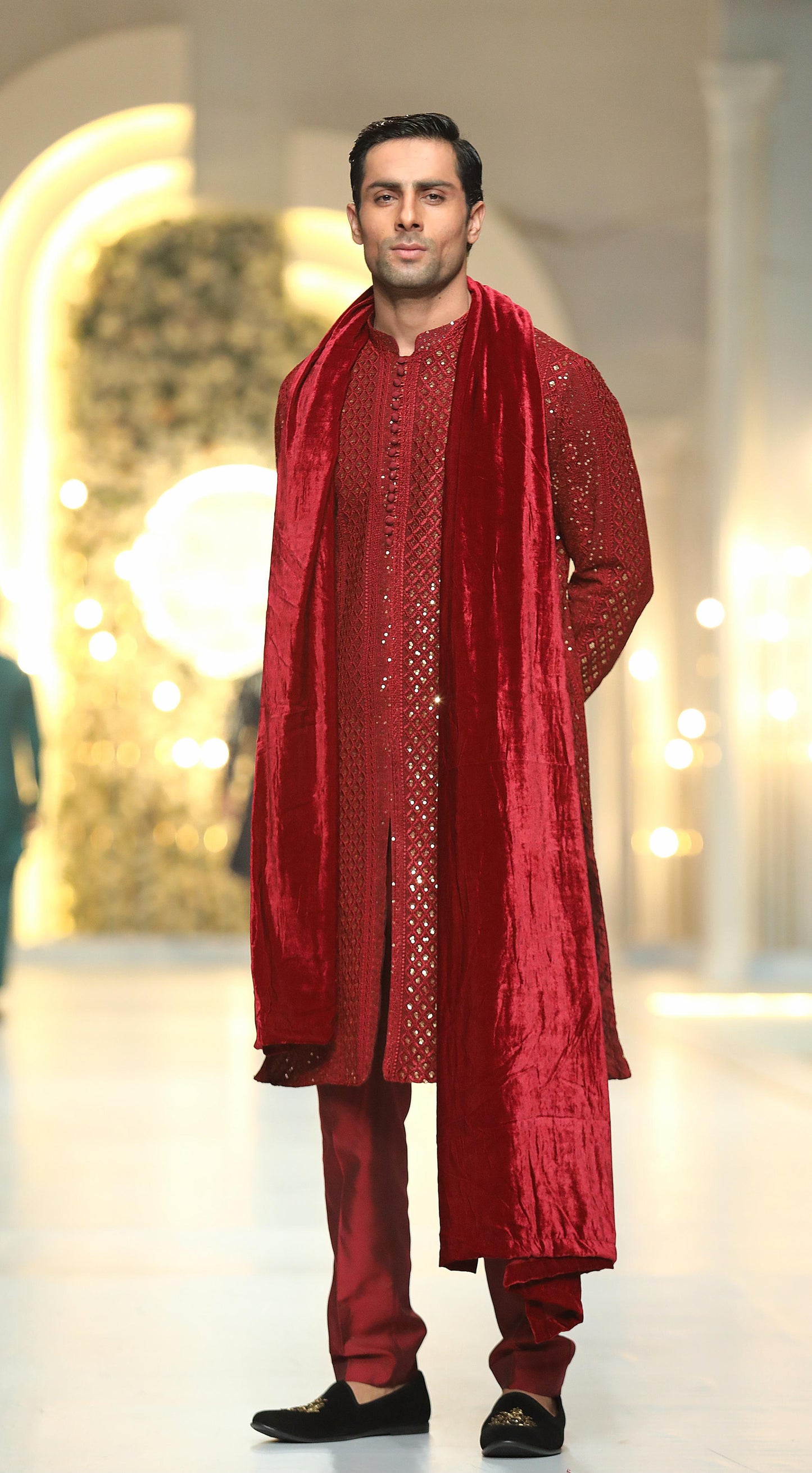 RED Sequence Kurta Pajama