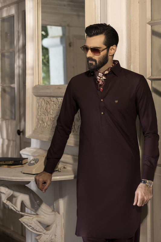 Burgundy wash n wear SHALWAR KAMEEZ