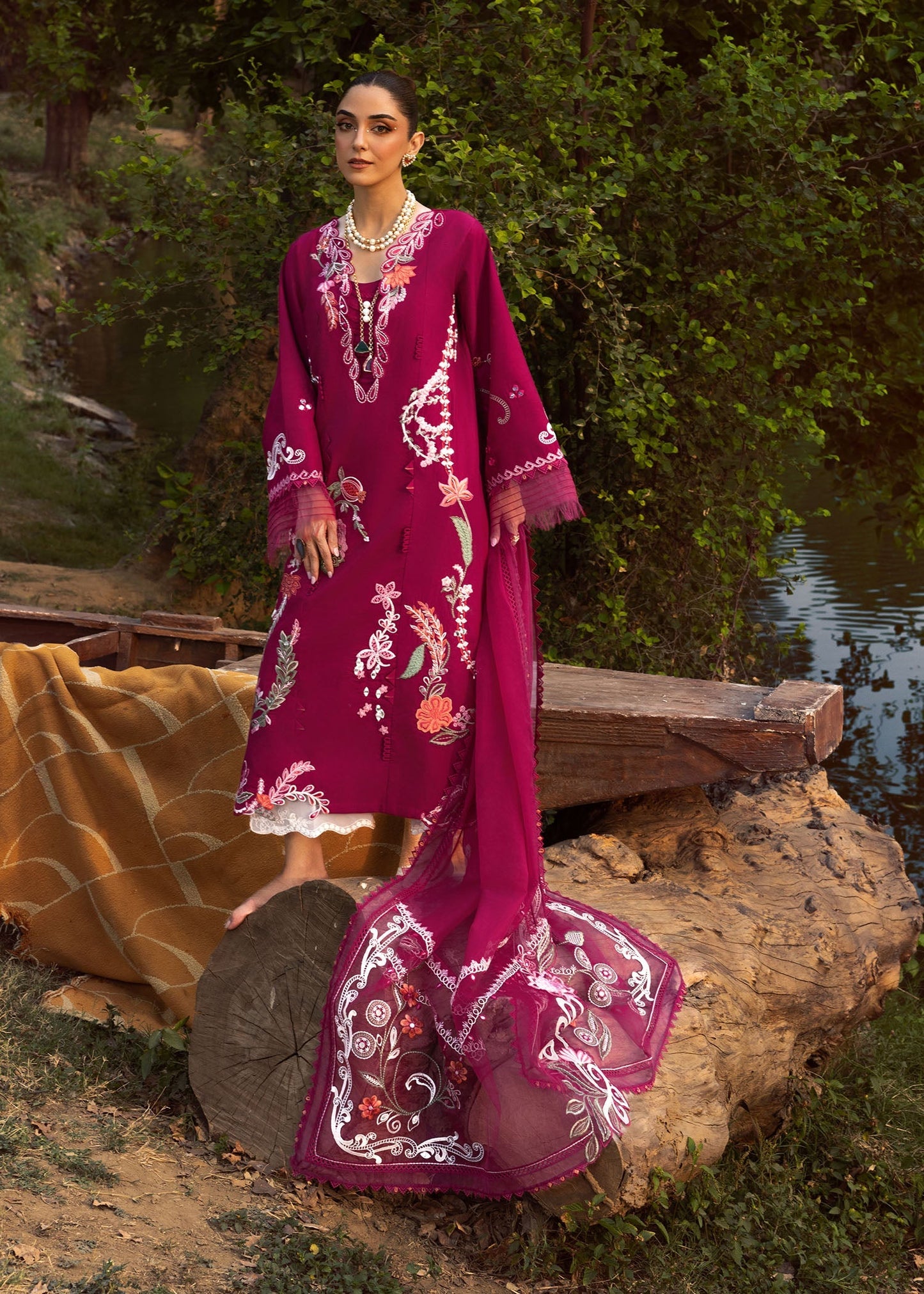 Tasawar Luxe Lawn '25 - MIRROR GARDEN - D3A