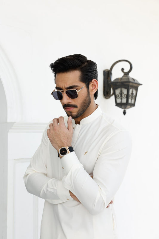 CREAM WASH N WEAR SHALWAR KAMEEZ