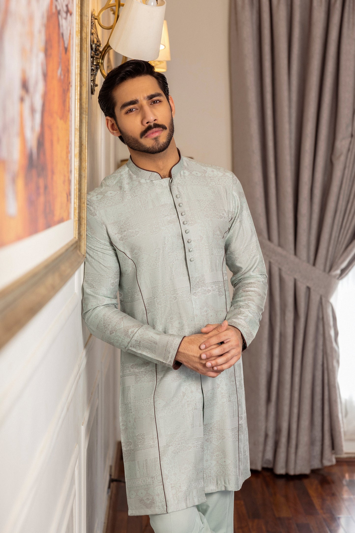-XARTAJ- MINT GREEN KURTA PAJAMA