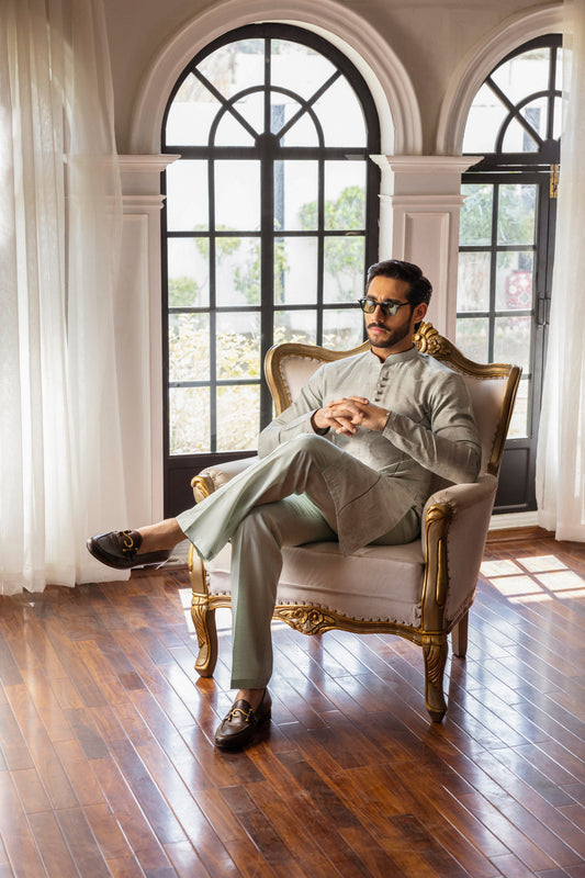 -XARTAJ- MINT GREEN KURTA PAJAMA