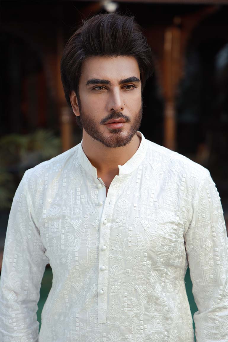 -SHAHKAAR- WHITE KURTA PAJAMA