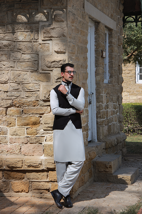 PASTEL GREY BOSKY SHALWAR KAMEEZ