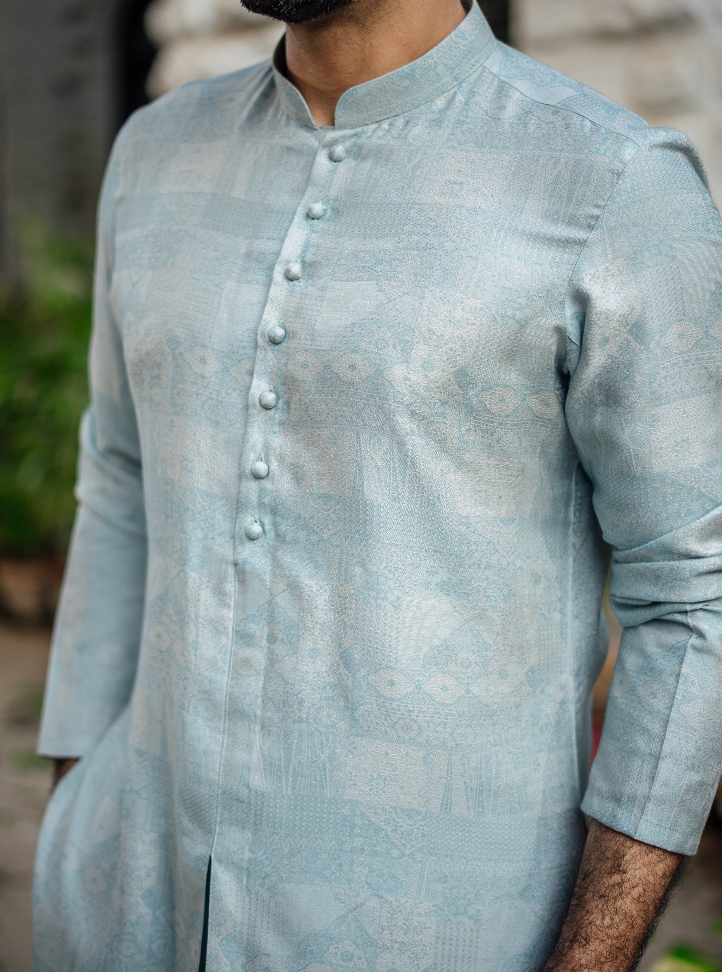 -XARTAJ- MINT BLUE KURTA PAJAMA