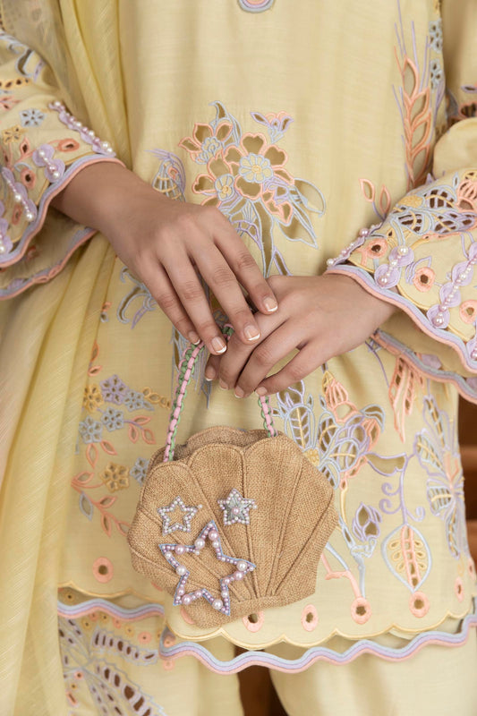 Stitched Embroidered Raw Silk Shirt + Shalwar