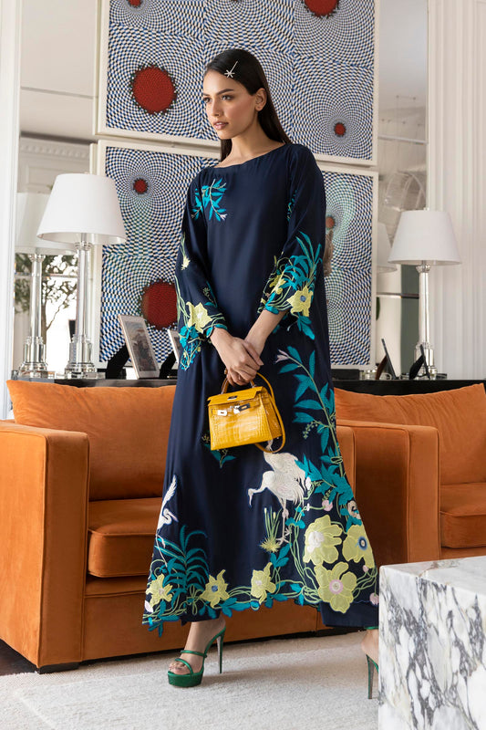 Stitched Embroidered Raw Silk Shirt + Trouser