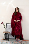 Ready To Wear SS '26 - MAROON LUXURY EMBROIDERED LAWN 3PCS SET | NPA3-26419