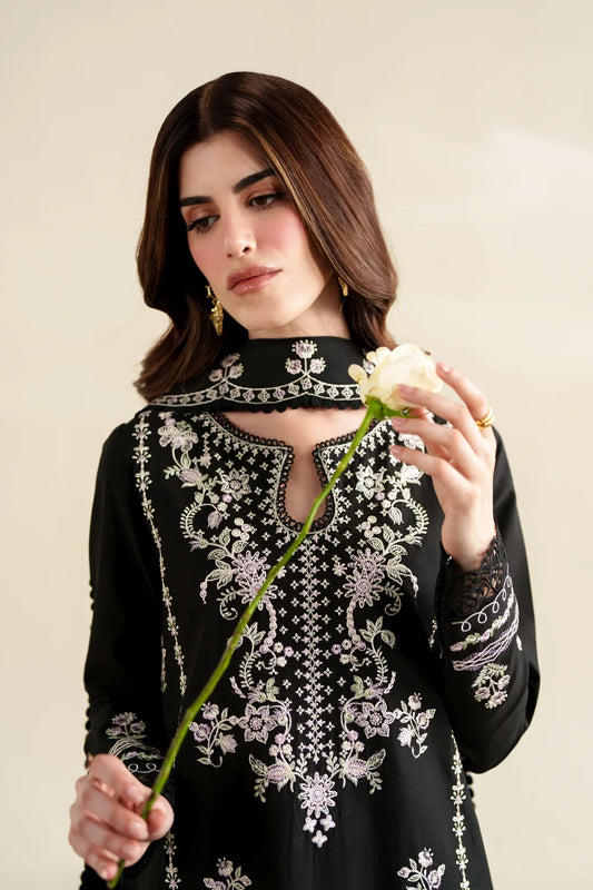 Ready To Wear SS '26 - BLACK LUXURY EMBROIDERED 3PCS SET | NPA3-26422