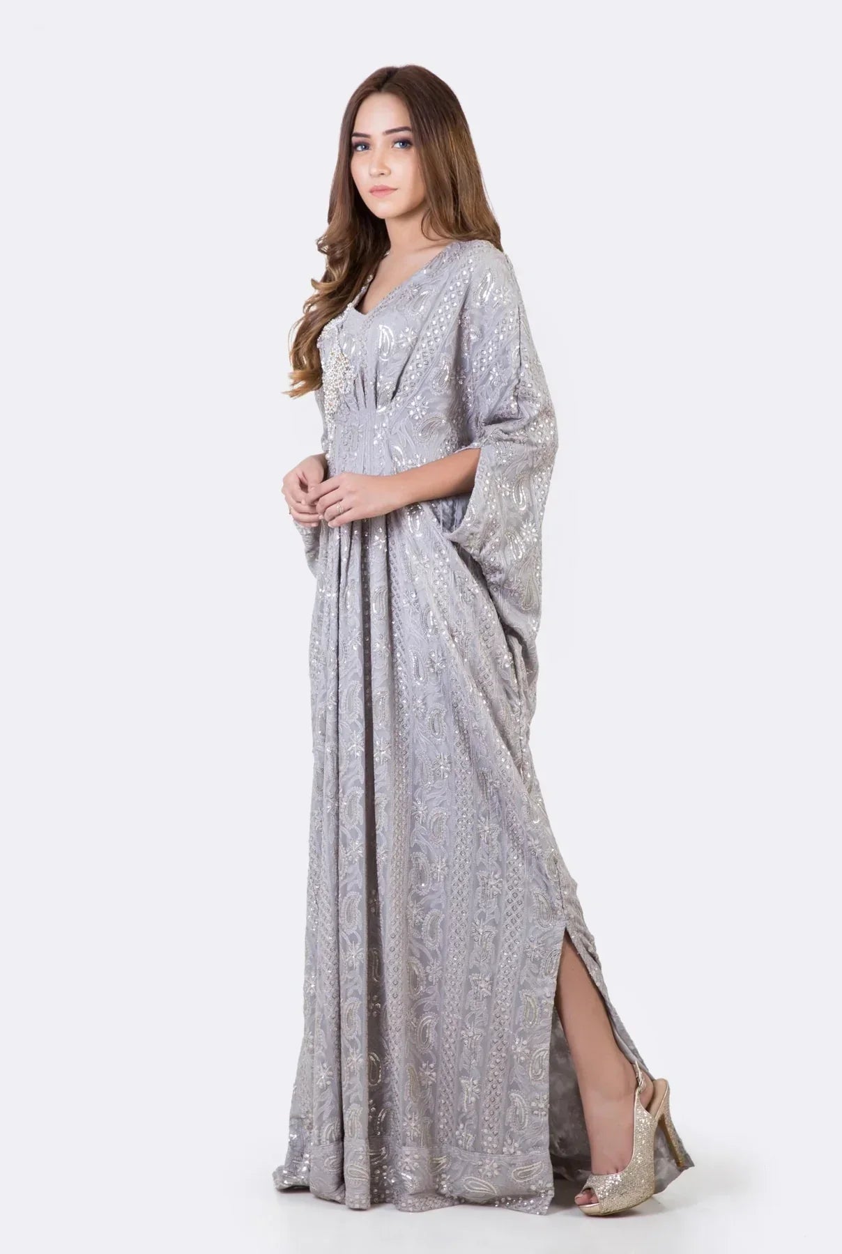 Kaftans - Kf# 12813-Steelgrey