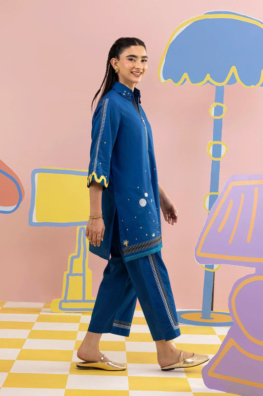 New In '26 - Stitched Embroidered Lawn Shirt + Culotte | SS26ESE302P2T