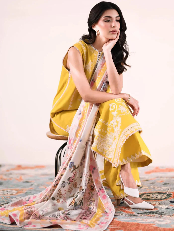 Ready To Wear SS '26 - TUSCAN DAISY LUXURY EMBROIDERED LAWN 3PCS SET | NPA3-26415