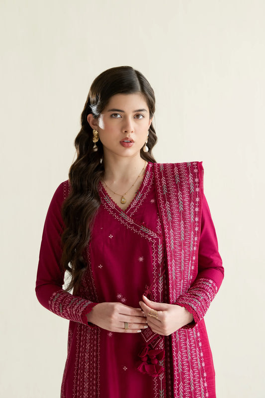 Ramadan Ready to Wear '26 - FUCHSIA LUXURY EMBROIDERED LAWN 3PCS SET (NPA3-26405)