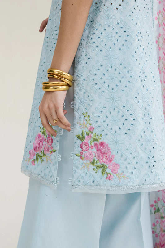Ramadan Ready to Wear '26 - ICE BLUE LUXURY EMBROIDERED LAWN 3PCS SET (NPA3-26404)