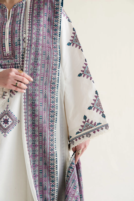 Ramadan Ready to Wear '26 - OFF-WHITE LUXURY EMBROIDERED LAWN 3PCS SET (NPA3-26406)