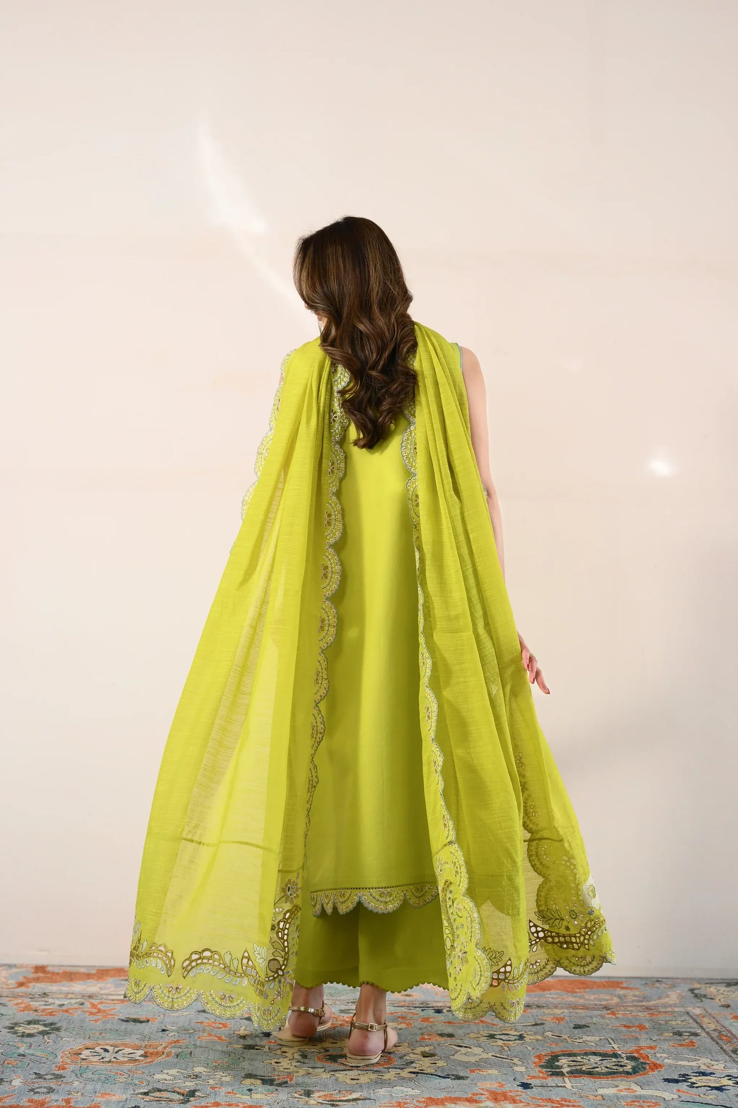 Ready To Wear SS '26 - LIME GREEN LUXURY EMBROIDERED LAWN 3PCS SET | NPA3-26416