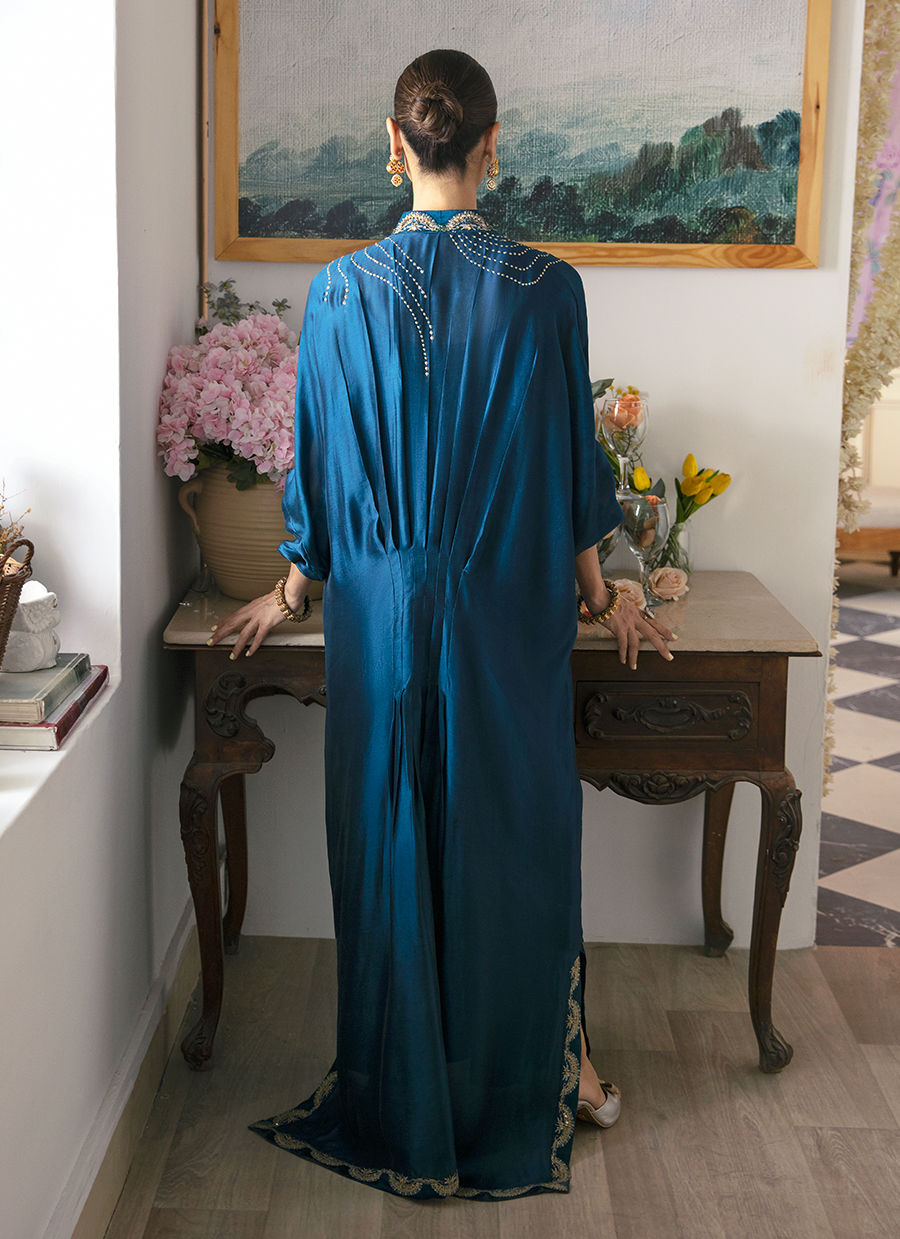 Mayna Festive Luxe Pret 23 - Nami Teal Kaftan