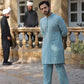 -AZAN- MINT BLUE KURTA PAJAMA