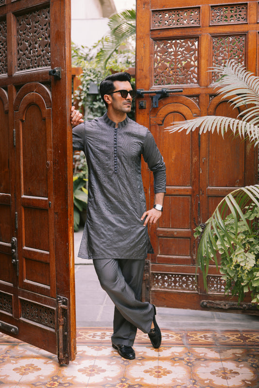 KHUMAR GREY KURTA PAJAMA