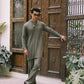 OLIVE GREEN LINEN KURTA PAJAMA