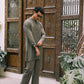 OLIVE GREEN LINEN KURTA PAJAMA