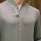 OLIVE GREEN LINEN KURTA PAJAMA