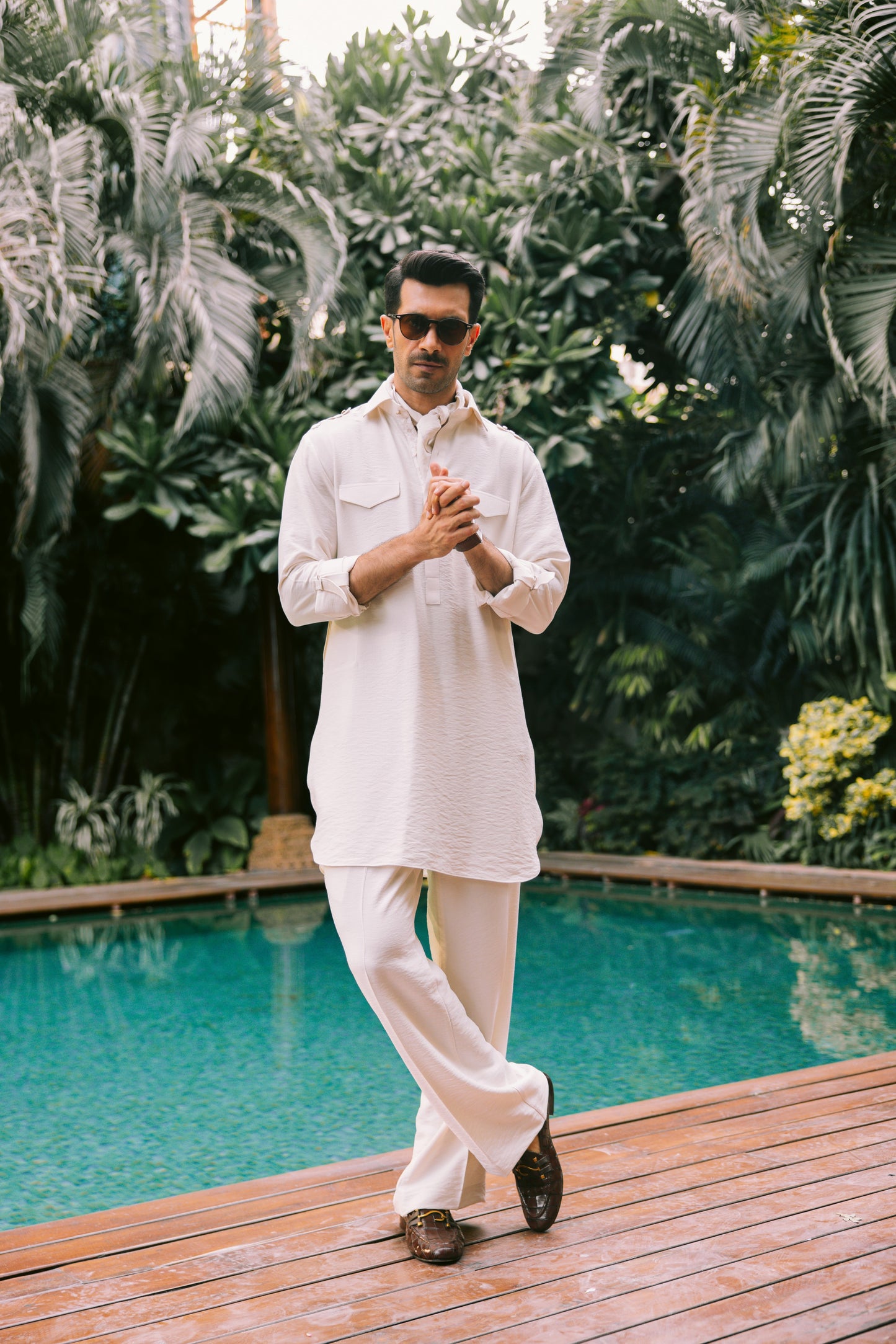 IVORY LINEN KURTA PAJAMA