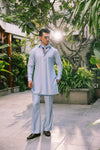 MINT BLUE LINEN KURTA PAJAMA