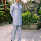 MINT BLUE LINEN KURTA PAJAMA