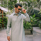 MINT GREEN LINEN KURTA PAJAMA
