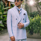 MINT BLUE LINEN KURTA PAJAMA