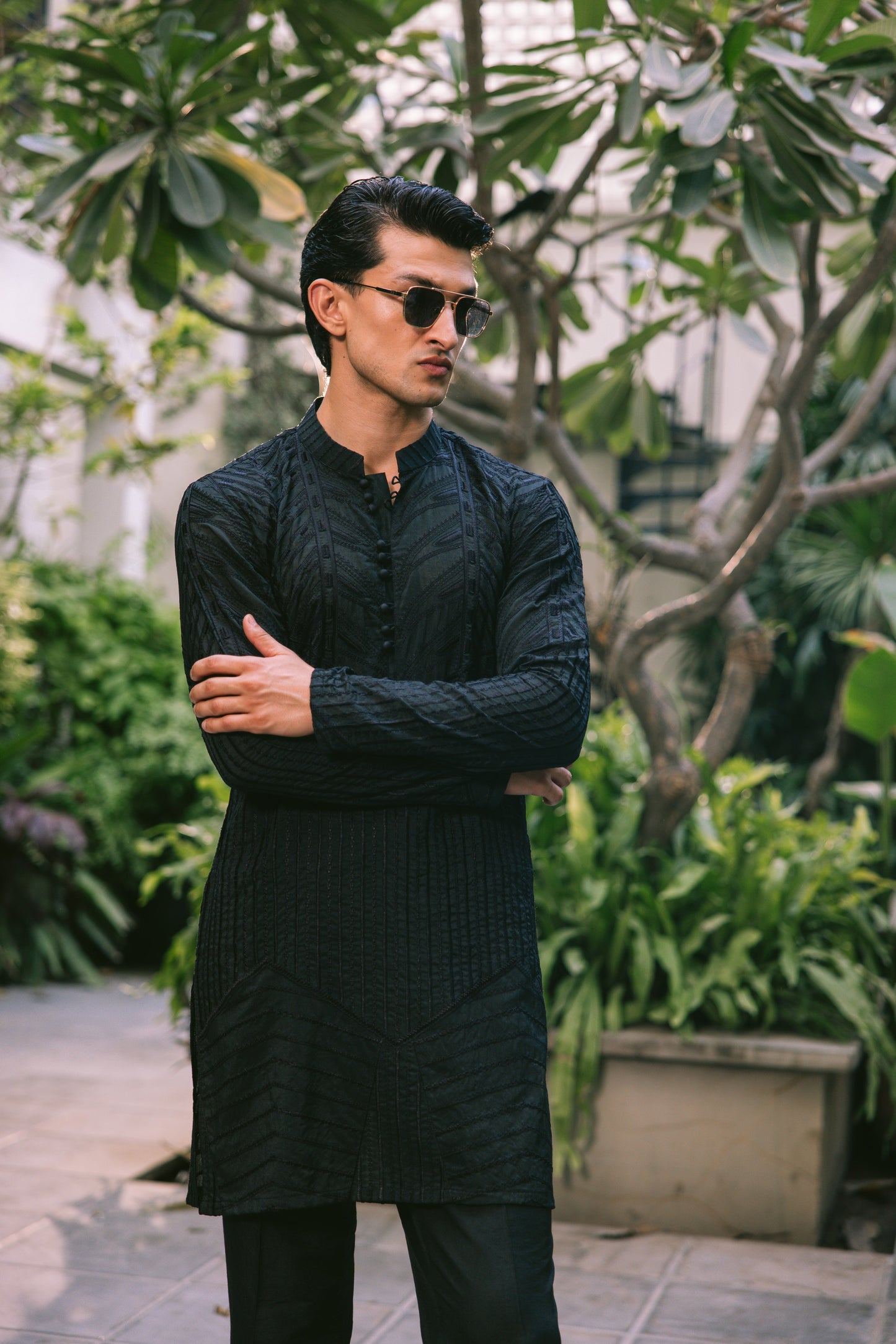 KHUMAR BLACK KURTA PAJAMA