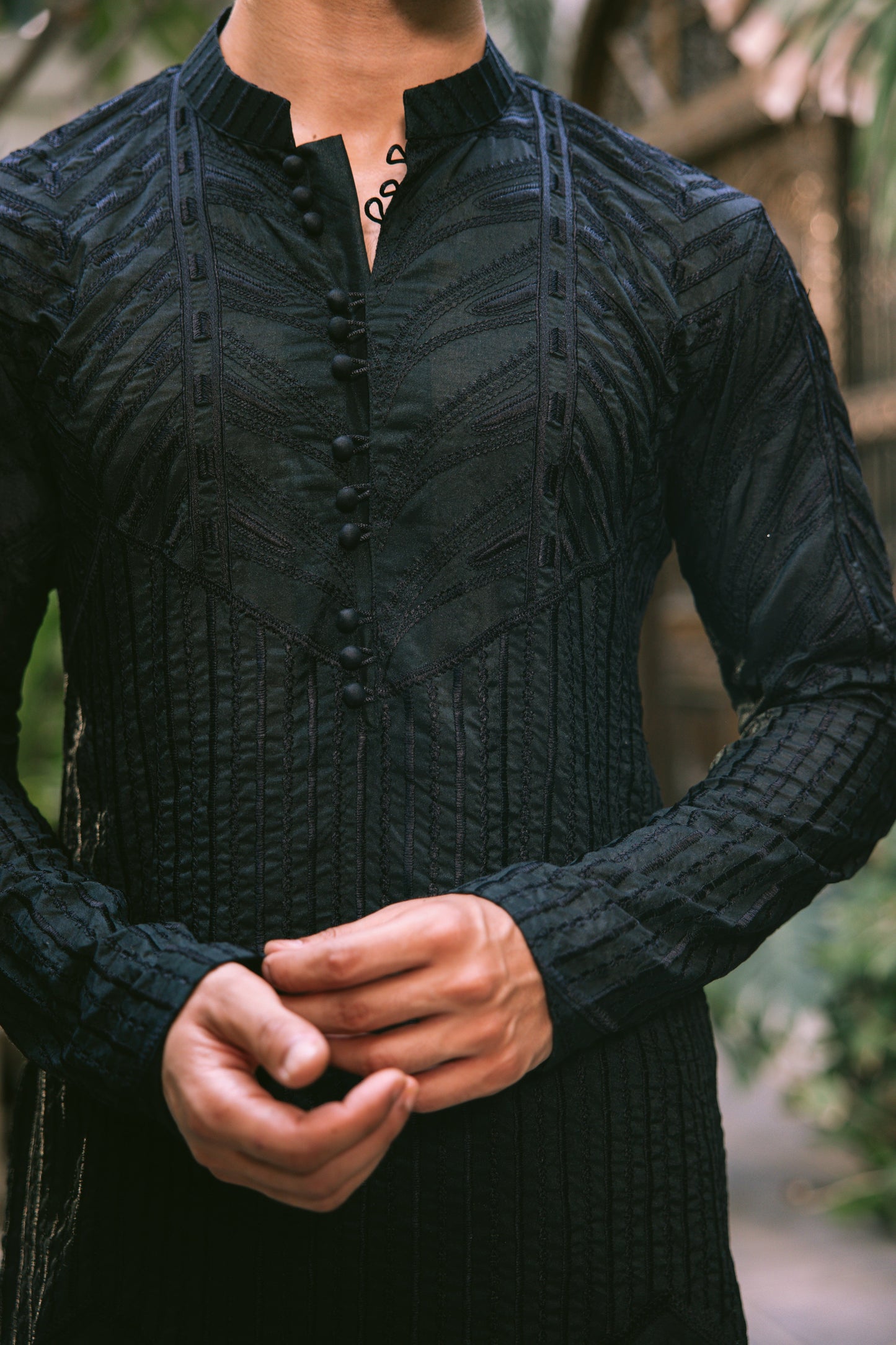 KHUMAR BLACK KURTA PAJAMA