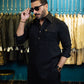 BLACK LINEN FARSHI KURTA SHALWAR