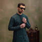 Dark Green Hand Work Embroided Kurta Pajama