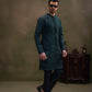 Dark Green Hand Work Embroided Kurta Pajama