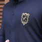 NAVY BLUE SELF TEXTURE WASH N WEAR KURTA PAJAMA