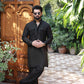 BLACK LINEN KURTA PAJAMA