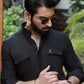 BLACK LINEN KURTA PAJAMA