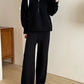 Lolo Knit Detail Suit Black