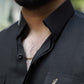 BLACK LINEN KURTA PAJAMA