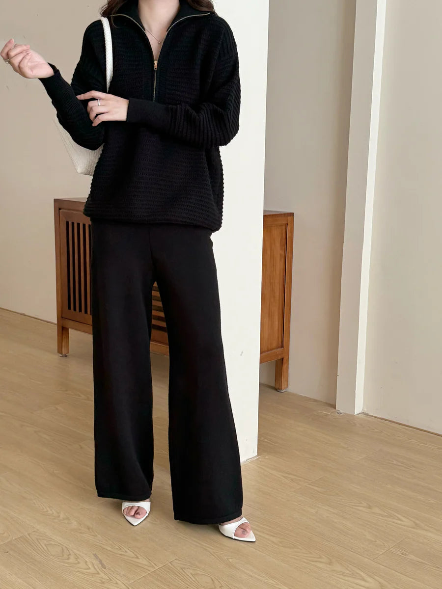 Lolo Knit Detail Suit Black
