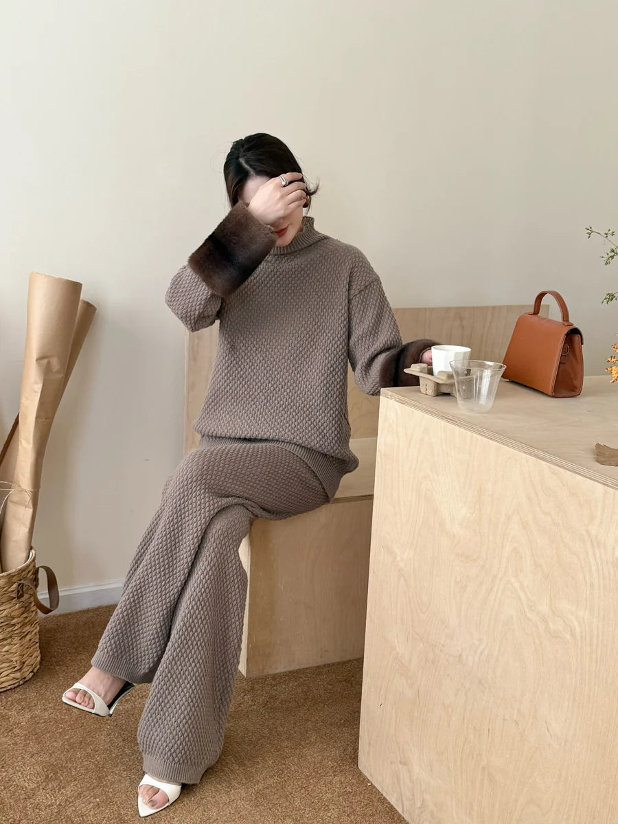 Gigi Fur Cuff Knit Suit
