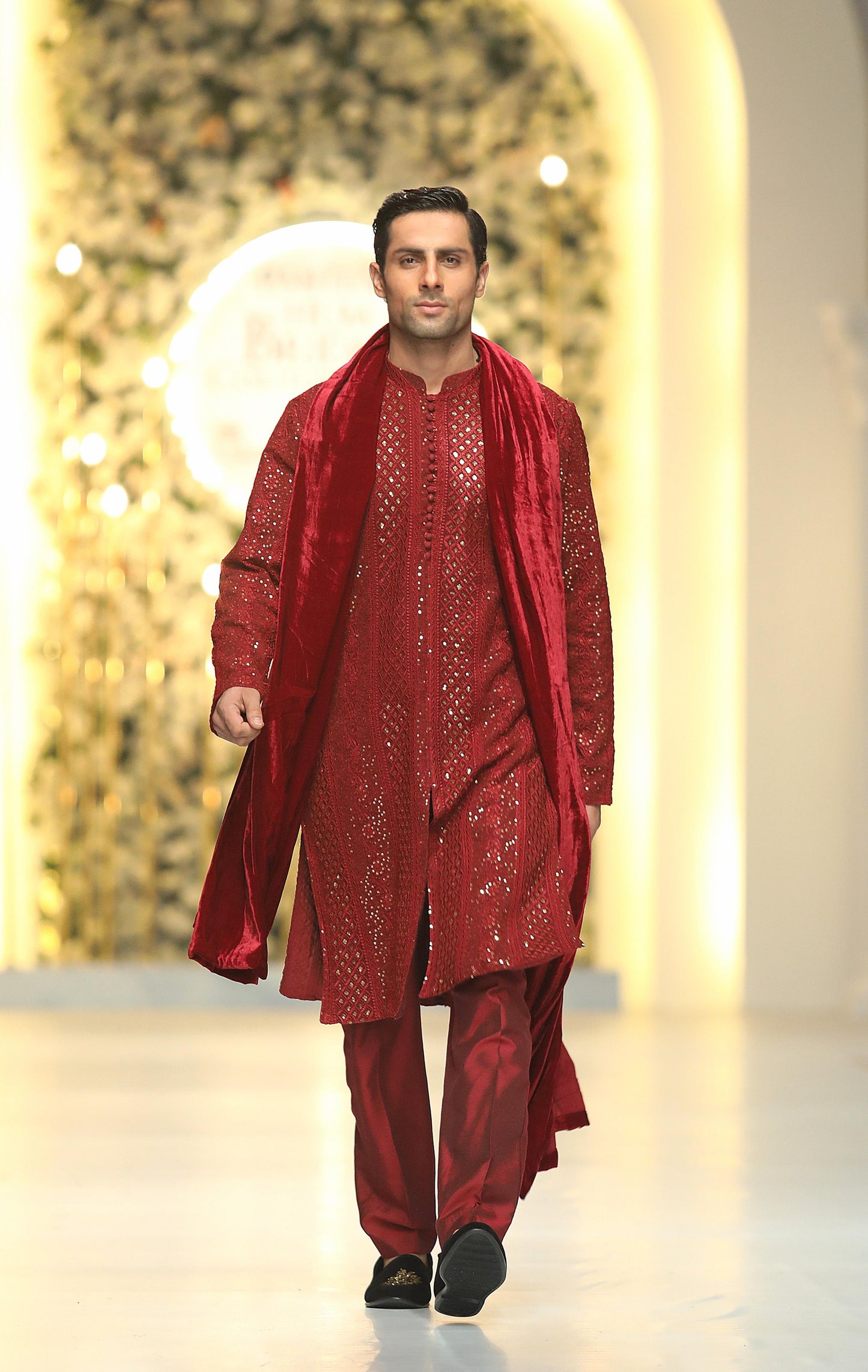 RED Sequence Kurta Pajama
