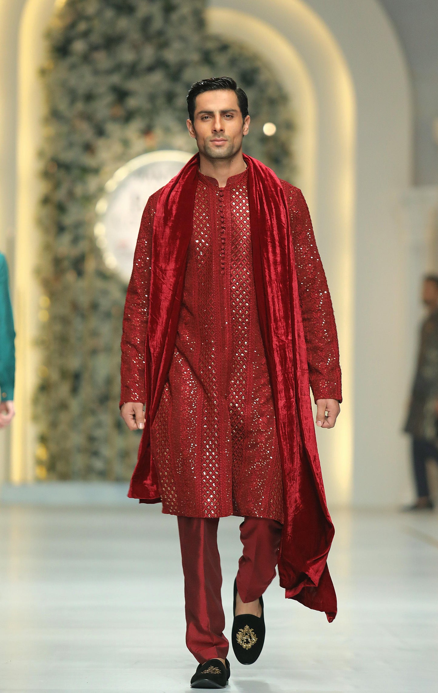 RED Sequence Kurta Pajama