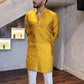 Mustard Yellow Silk Kurta Pajama