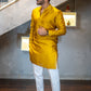 Mustard Yellow Silk Kurta Pajama