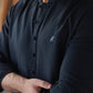 NAVY BLUE LINEN KURTA PAJAMA